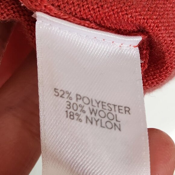 J. Jill Soft Wool Blend Long Coral Salmon Cardigan Sweater Pockets Size Medium - Picture 5 of 6